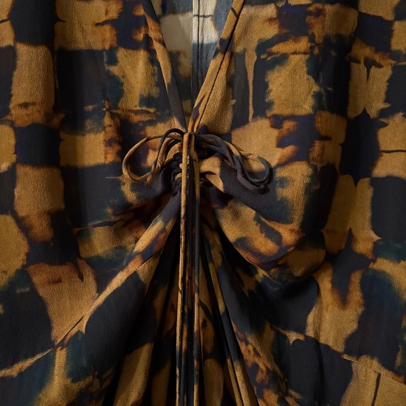 ZARA Viscose Tunic Dress Adjustable Ruched Front Size M-L Limited Edition - Picture 5 of 8